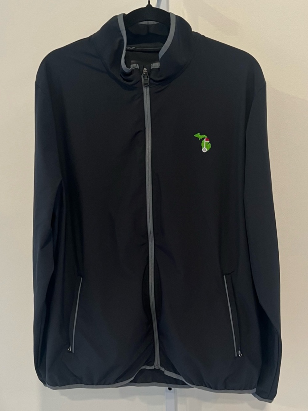 Under Armour Michigan Golf Black Full Zip Athletic Performance Jacket Mens Large